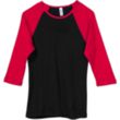 Bella Women's 1x1 Baby Rib 3/4-Sleeve Contrast Raglan TShirt | https://www.bestnamebadges.com