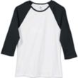 Bella Women's 1x1 Baby Rib 3/4-Sleeve Contrast Raglan TShirt | https://www.bestnamebadges.com