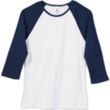 Bella Women's 1x1 Baby Rib 3/4-Sleeve Contrast Raglan TShirt | https://www.bestnamebadges.com