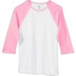 Bella Women's 1x1 Baby Rib 3/4-Sleeve Contrast Raglan TShirt | https://www.bestnamebadges.com