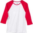 Bella Women's 1x1 Baby Rib 3/4-Sleeve Contrast Raglan TShirt | https://www.bestnamebadges.com