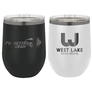Polar Camel 12oz ION-Plated Ghost Black Stemless Wine Glass