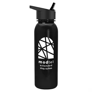 Garyline® Terrain Metallike Bottle with Flip-Straw Lid - ... | https://www.bestnamebadges.com