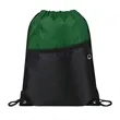 Two-Tone Drawstring Backpack With Front Zipper (Ocean) | https://www.bestnamebadges.com