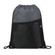 Two-Tone Drawstring Backpack With Front Zipper (Ocean) | https://www.bestnamebadges.com