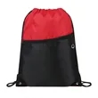 Two-Tone Drawstring Backpack With Front Zipper (Ocean) | https://www.bestnamebadges.com