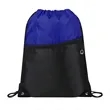Two-Tone Drawstring Backpack With Front Zipper (Ocean) | https://www.bestnamebadges.com