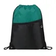 Two-Tone Drawstring Backpack With Front Zipper (Ocean) | https://www.bestnamebadges.com
