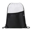 Two-Tone Drawstring Backpack With Front Zipper (Ocean) | https://www.bestnamebadges.com