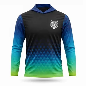 Men's UPF Mesh Long Sleeve Hooded T-Shirt Sublimated