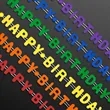 Happy Birthday Beads Necklaces w/ Black Poker Chip Medallion | https://www.bestnamebadges.com