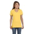 Hanes Ladies' 4.5 oz. Ringspun Cotton nano-T V-neck T-Shirt | https://www.bestnamebadges.com