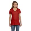 Hanes Ladies' 4.5 oz. Ringspun Cotton nano-T V-neck T-Shirt | https://www.bestnamebadges.com