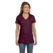 Hanes Ladies' 4.5 oz. Ringspun Cotton nano-T V-neck T-Shirt | https://www.bestnamebadges.com