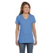 Hanes Ladies' 4.5 oz. Ringspun Cotton nano-T V-neck T-Shirt | https://www.bestnamebadges.com