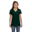Hanes Ladies' 4.5 oz. Ringspun Cotton nano-T V-neck T-Shirt | https://www.bestnamebadges.com
