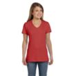 Hanes Ladies' 4.5 oz. Ringspun Cotton nano-T V-neck T-Shirt | https://www.bestnamebadges.com