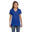 Hanes Ladies' 4.5 oz. Ringspun Cotton nano-T V-neck T-Shirt | https://www.bestnamebadges.com