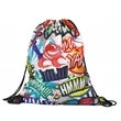 RUSH - Drawstring Backpack full color sublimated cinch bag | https://www.bestnamebadges.com