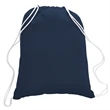 5.5 oz. Cotton Canvas Drawstring Cinch Backpack | https://www.bestnamebadges.com
