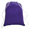 5.5 oz. Cotton Canvas Drawstring Cinch Backpack | https://www.bestnamebadges.com