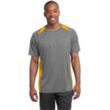 Sport-Tek Heather Colorblock Contender Tee - Dark/All | https://www.bestnamebadges.com