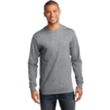 Port & Company Long Sleeve Essential T-Shirt - Light/Heather | https://www.bestnamebadges.com