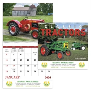Good Value™ Classic Tractor - Spiral Calendar | https://www.bestnamebadges.com