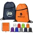 420D Heavy Duty Drawstring Backpack With Front Zipper Ocean | https://www.bestnamebadges.com