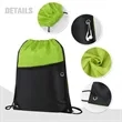 Two-Tone Drawstring Backpack With Front Zipper | https://www.bestnamebadges.com