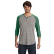 Alternative 3/4-Sleeve Raglan Henley - Dark/Colors | https://www.bestnamebadges.com
