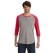 Alternative 3/4-Sleeve Raglan Henley - Dark/Colors | https://www.bestnamebadges.com