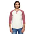 Alternative 3/4-Sleeve Raglan Henley - Dark/Colors | https://www.bestnamebadges.com