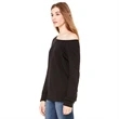 Bella + Canvas Ladies Sponge Fleece Wide Neck Sweatshirt | https://www.bestnamebadges.com