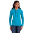 Anvil Ladies' Ringspun Long-Sleeve Hooded T- Shirt | https://www.bestnamebadges.com