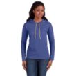 Anvil Ladies' Ringspun Long-Sleeve Hooded T- Shirt | https://www.bestnamebadges.com