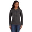 Anvil Ladies' Ringspun Long-Sleeve Hooded T- Shirt | https://www.bestnamebadges.com