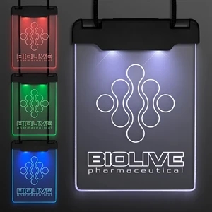 Laser Engraved - Space Glow Light Badge Necklace