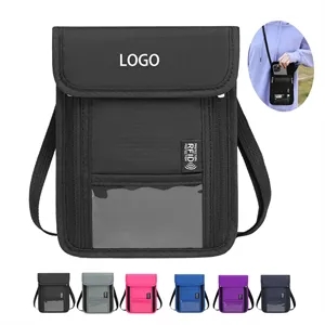 RFID Blocking Neck Travel Wallet Pouch Badge Holder