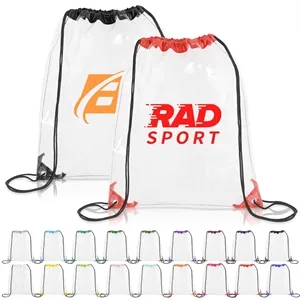 Clear Drawstring Cinch Backpack (Ocean)