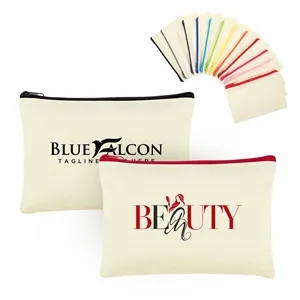 9" x 6" Cotton Canvas Zipper Pouch