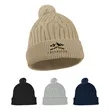 Courtney Cable Knit rPET Pom Beanie | https://www.bestnamebadges.com