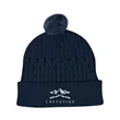 Courtney Cable Knit rPET Pom Beanie | https://www.bestnamebadges.com