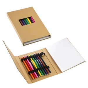 Artisan Sketch Pad With 10-Piece Colored Pencil Set | https://www.bestnamebadges.com