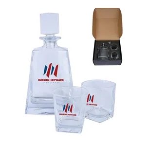 Wellington Baron Whiskey Decanter & Glasses Set | https://www.bestnamebadges.com