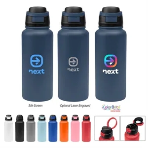 32 Oz. Pop Sip Recycled Stainless Steel Bottle | https://www.bestnamebadges.com