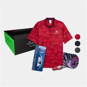 PUMA® Polo, Towel, Srixon® Golf Ball & Divot Tool Gift Set | https://www.bestnamebadges.com