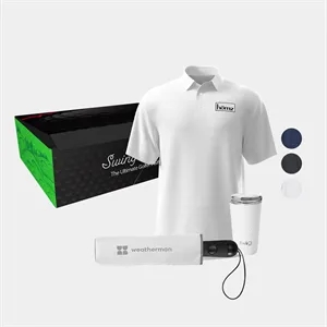 20oz SWIG® Golf Bottle, PGA TOUR Polo & Umbrella Gift Set | https://www.bestnamebadges.com