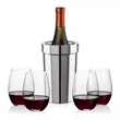 Milano Wine Cooler & Laurent Stemless Wine Set | https://www.bestnamebadges.com
