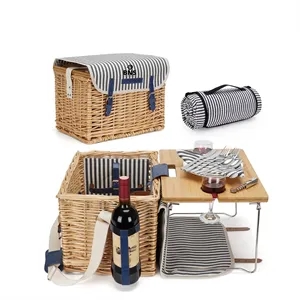 Willow Picnic Basket w/ Cutlery Set